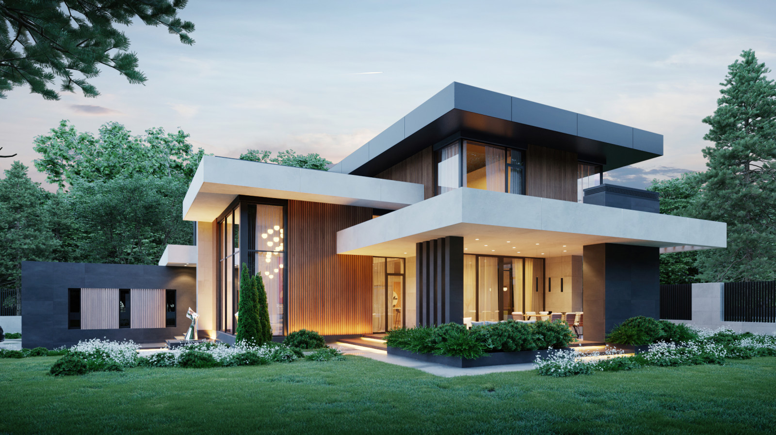 Проект индивидуального жилого дома и бани в КП "Летова роща"