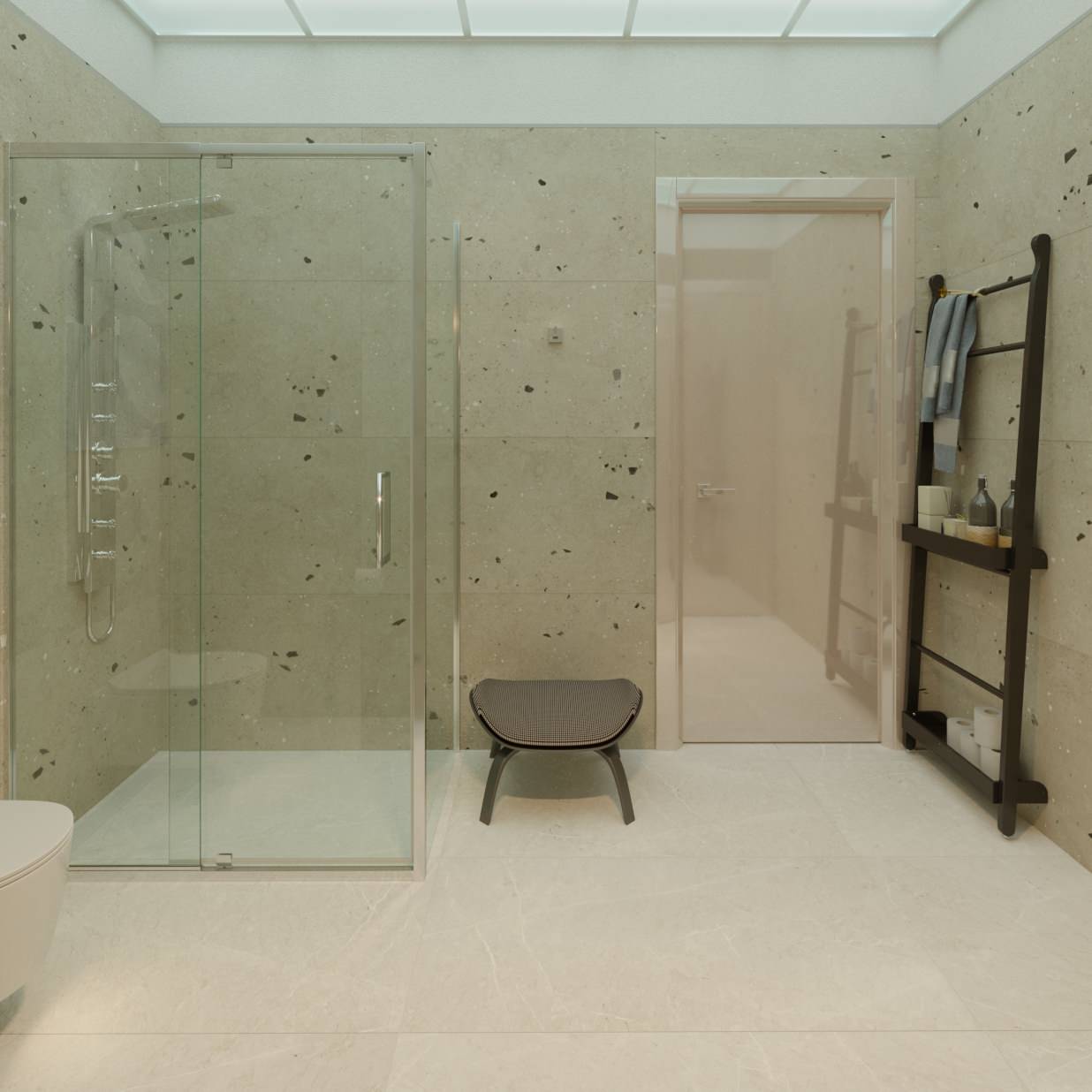 Дизайн проект и визуализация гостевого санузла в частном доме