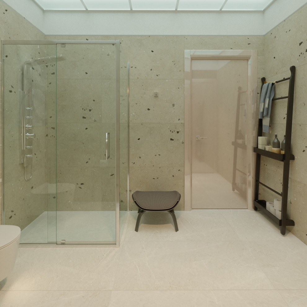 Дизайн проект и визуализация гостевого санузла в частном доме