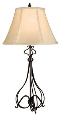 Kenroy Home 32189 Wallis Single Light Table Lamp with Cream Bell Shade