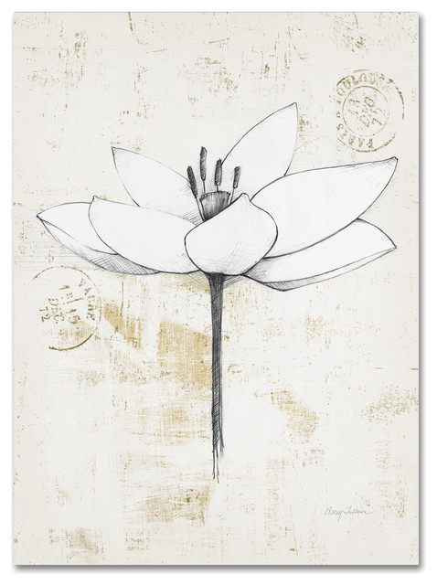 Avery Tillmon 'Pencil Floral I Gold' Canvas Art, 19x14