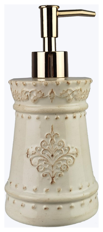 French Country Kitchen or Bath Soap or Lotion Pump Embossed Ceramic -  Farmhouse - Soap & Lotion Dispensers - by Mary B Decorative Art | Houzz