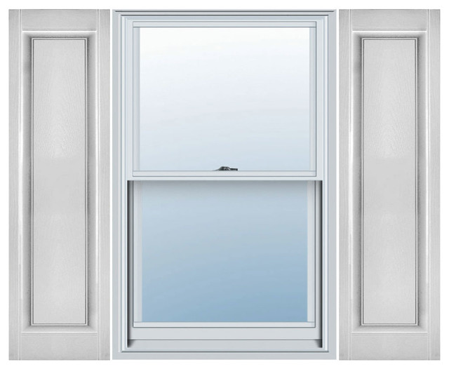Lifetime Vinyl Custom Single Panel Raised Panel Shutters, Paintable