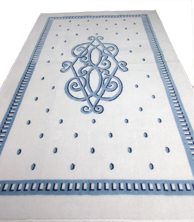 Monogramme Serge Lesage Accent Rug, TipTop Collection, Ciel