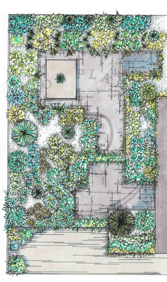На фото: солнечный, летний участок и сад среднего размера на заднем дворе в современном стиле с хорошей освещенностью с