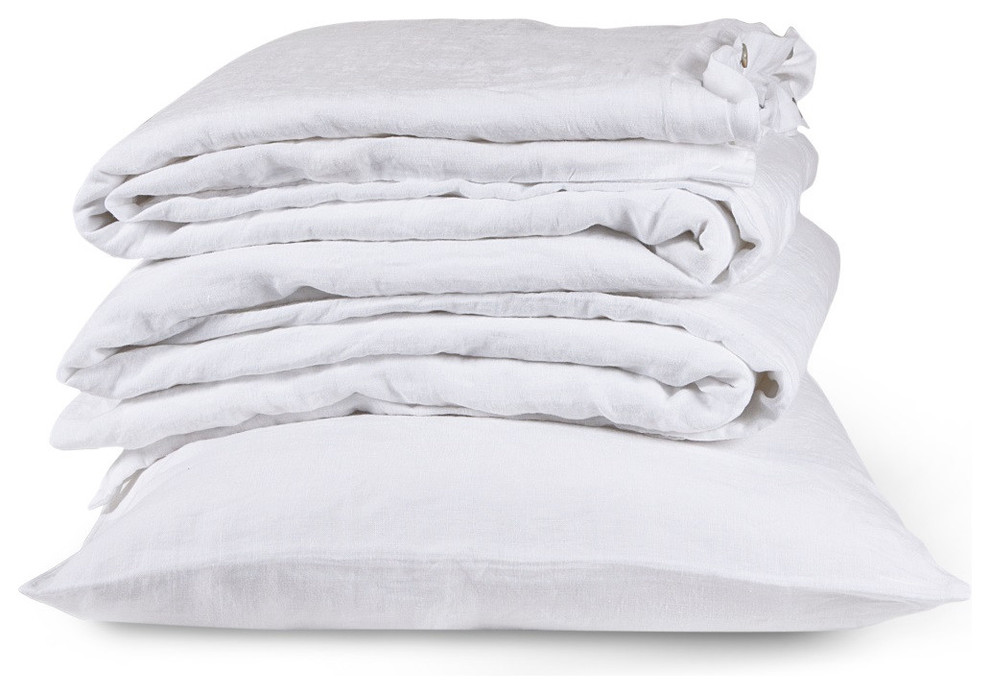 Classic White Bed Linen Collection - Fitted Sheet, Queen