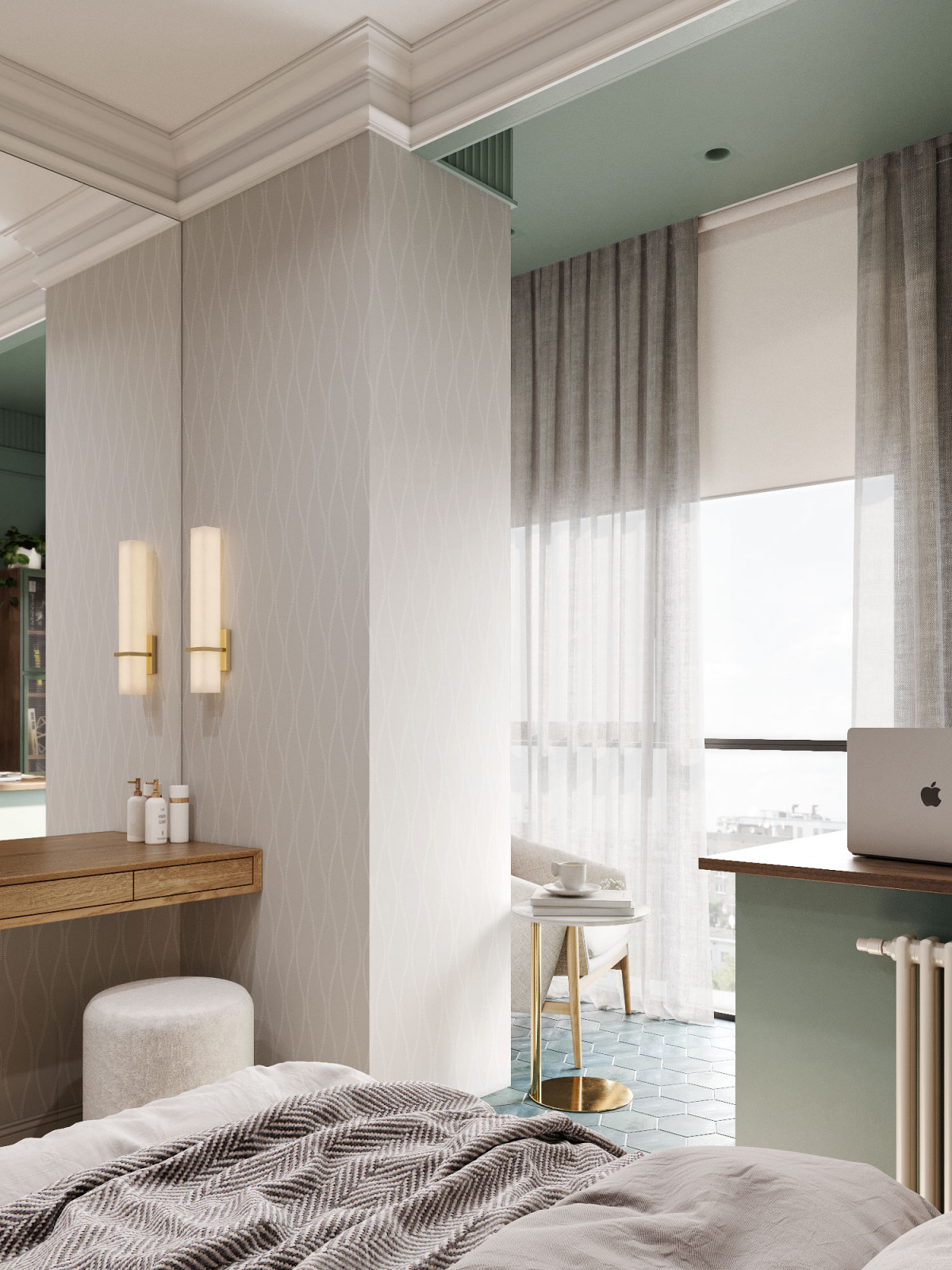 Спальня с яркими акцентами в ЖК Соло