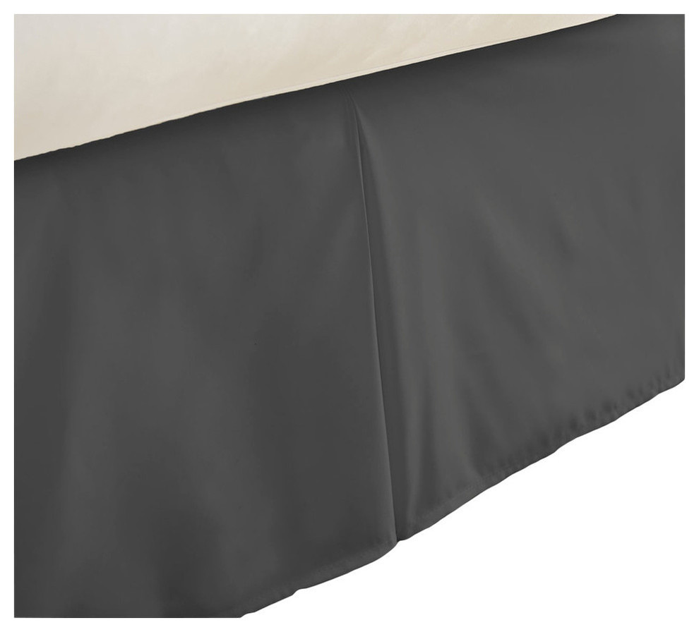 Becky Cameron Premium Ultra Soft Bed Skirt Dust Ruffle, Black, Full