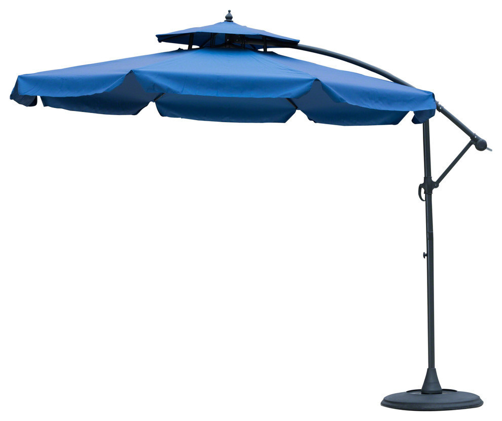 Minton Outdoor 9.7 Foot Cantilever Canopy Umbrella, Navy Blue