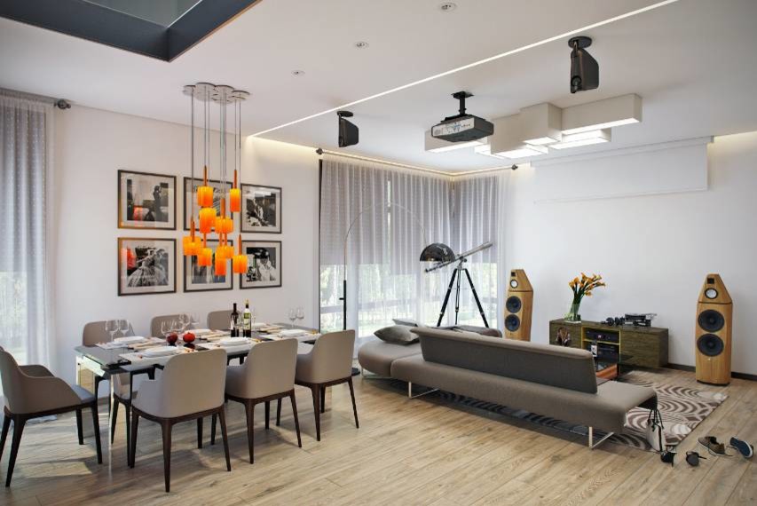 Интерьер загородного дома в Подмосковье.