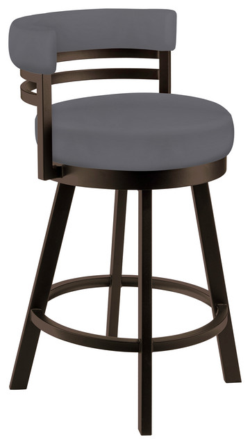 Teresa 26 Counter Height Swivel Barstool Faux Leather Capuccino Transitional Bar Stools And Counter Stools By Taylor Gray Home
