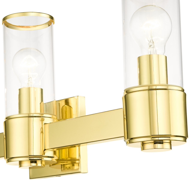 Livex Lighting Quincy 3-Light Polished Brass Vanity Sconce ...