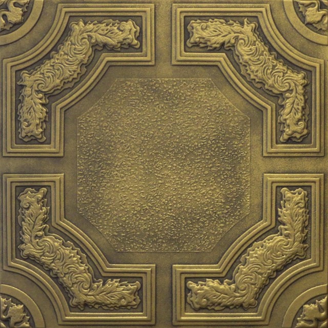 20 X20 Styrofoam Glue Up Ceiling Tiles R28a Antique Style Brass