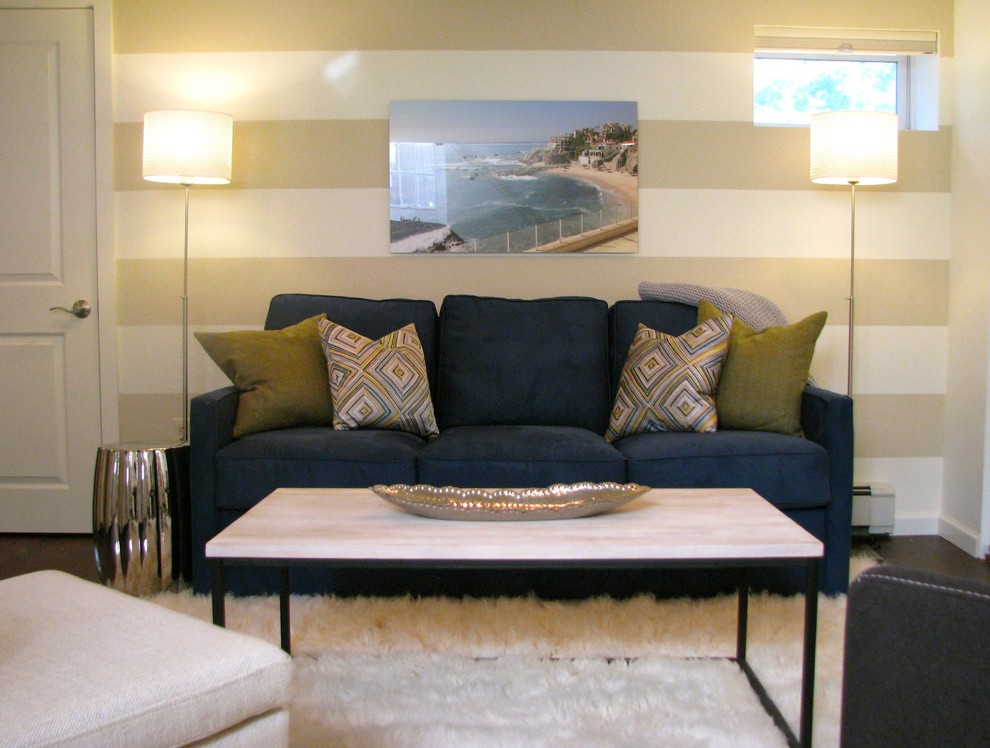 Inspiration for a small transitional basement remodel in New York