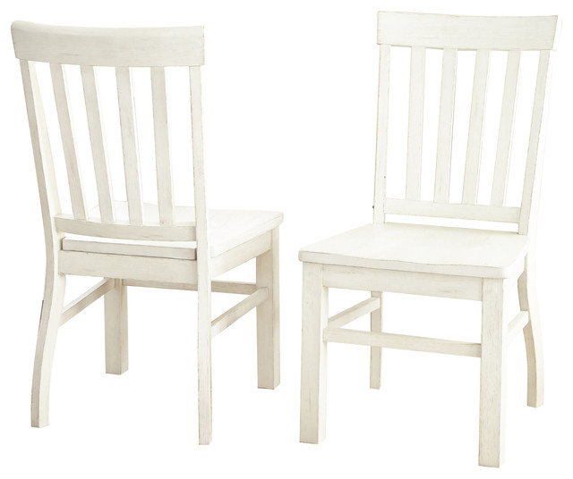Cayla White Side Chair, Set of 2, Natural