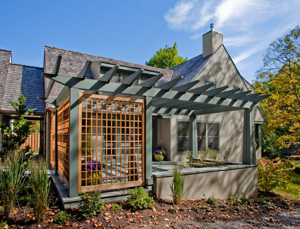 Photo of a traditional patio in Philadelphia with a pergola.