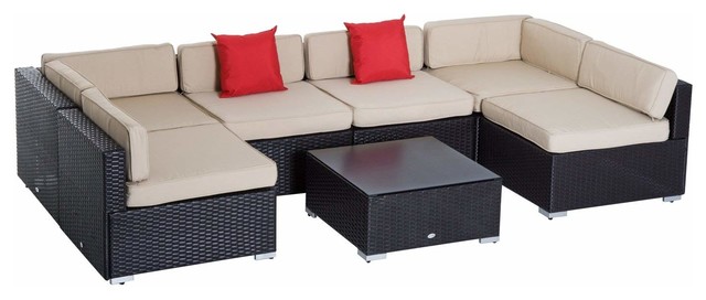 Outsunny 7 Piece Wicker Sofa Set Outdoor Patio Conversation Furniture Sectional Tropical Lounge Sets By Aosom - Outsunny 7 Piece Rattan Sofa Set Outdoor Furniture Patio Outsunny 7 Piece Wicker Sofa Set Outdoor Patio Conversation Furniture Sectional Tropical Lounge Sets By Aosom - Outsunny 7 Piece Rattan Sofa Set Outdoor Furniture Patio