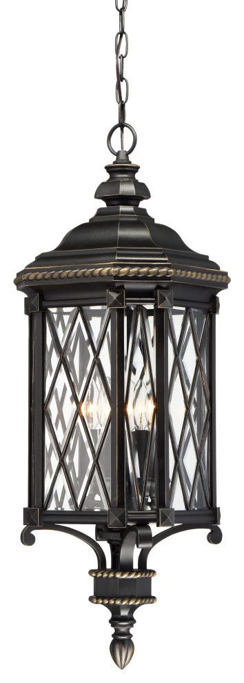 The Great Outdoors 9324-585 Bexley Manor 4 Light 32" Tall Outdoor - Black with