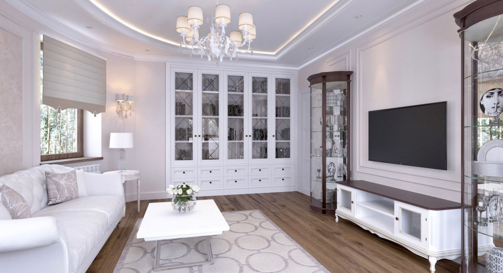 Квартира в Петербурге, на проспекте Ветеранов. Стиль неоклассика.