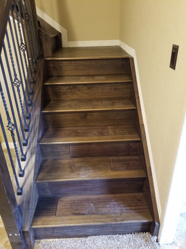 Timeless Elegance: Dark Hardwood Staircase Transformation