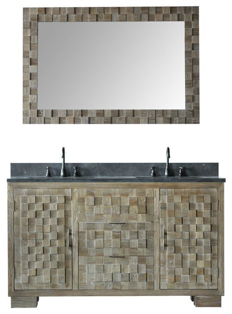 Legion Furniture Hannah Elm Vanity With Faucet and Mirror, 60"