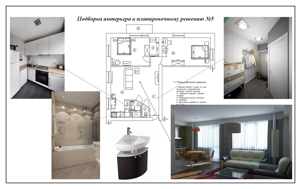 Планировочные решения интерьера трехкомнатной квартиры