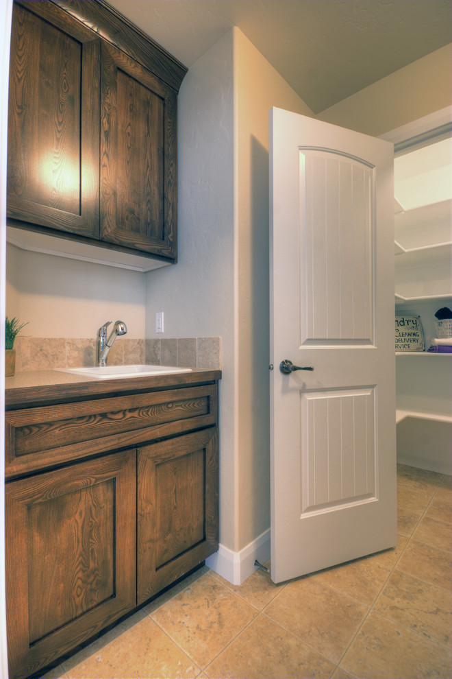 Traditional laundry room in Boise.