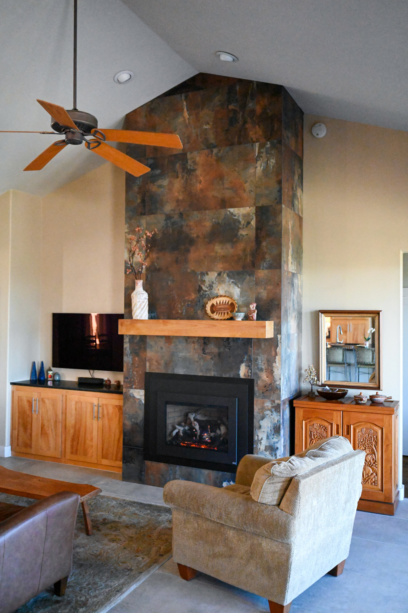 Placerville Spanish Styled Kitchen and 14 foot Fireplace