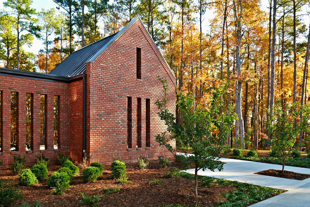 Inspiration for a transitional exterior in Raleigh.
