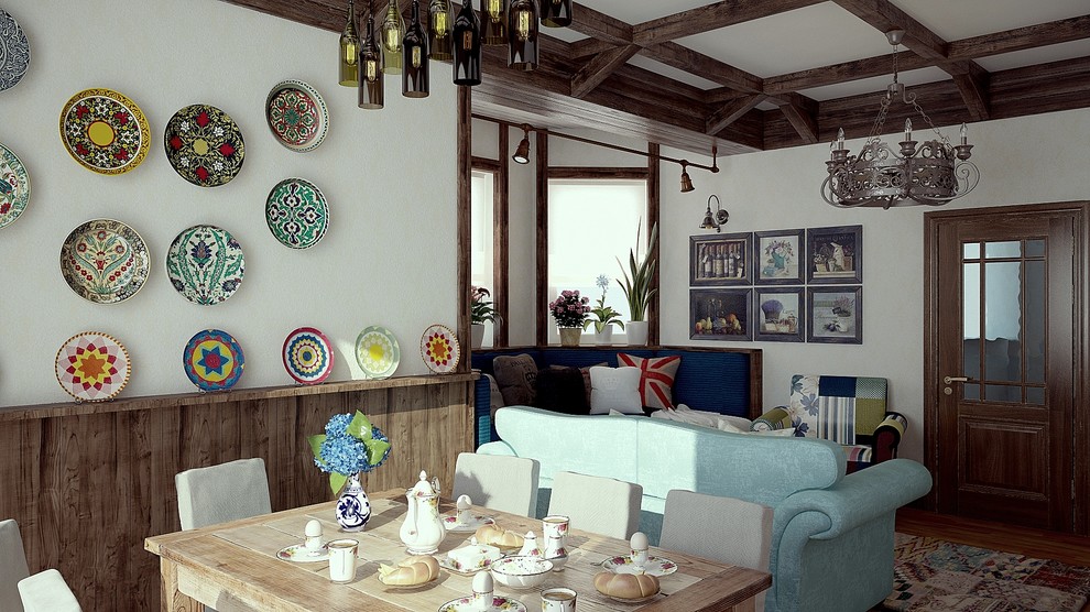 Гостиная в стиле шале в частном дома (Екатеринбург)