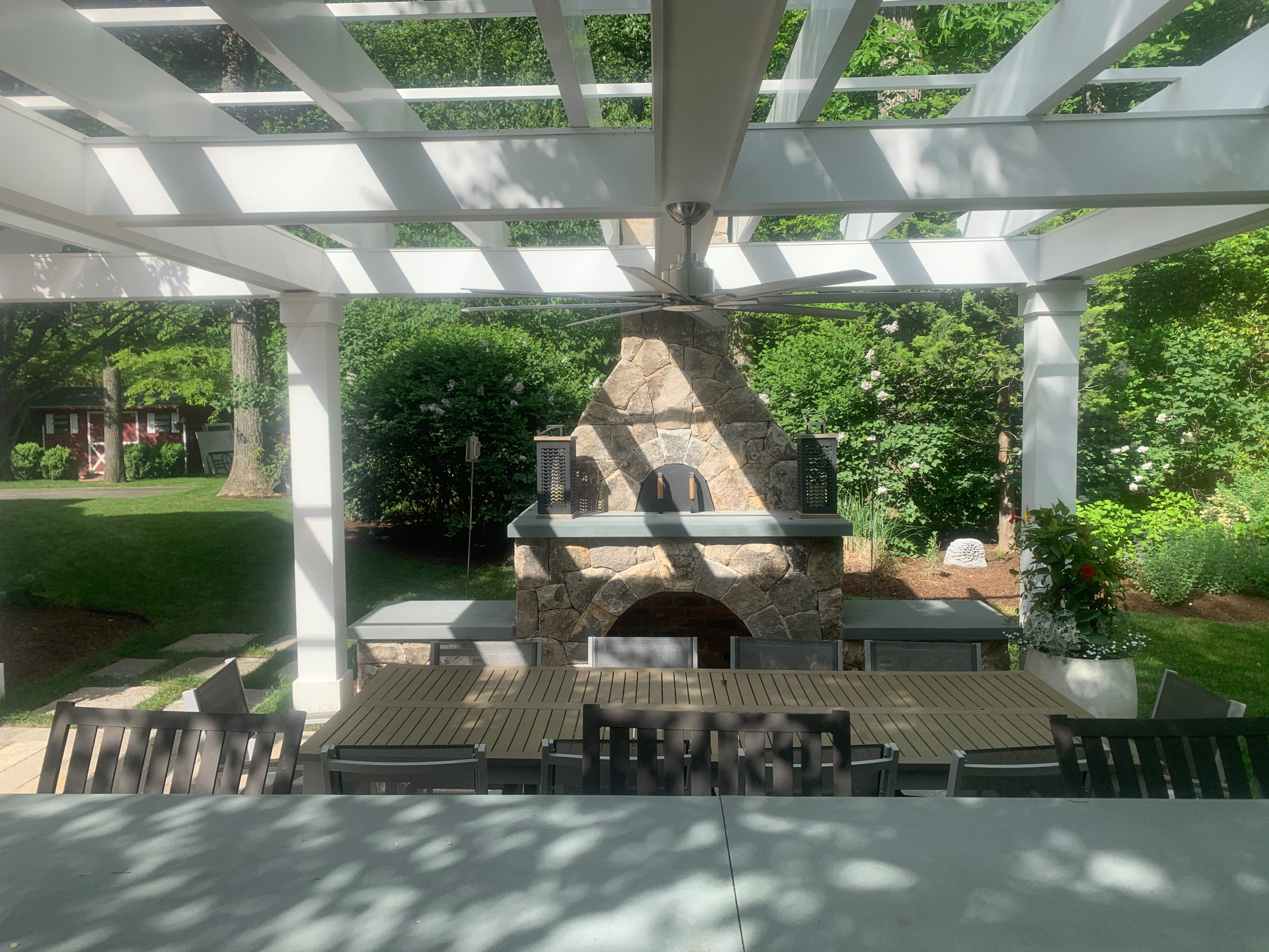 Outdoor living space pergola  Redding,ct