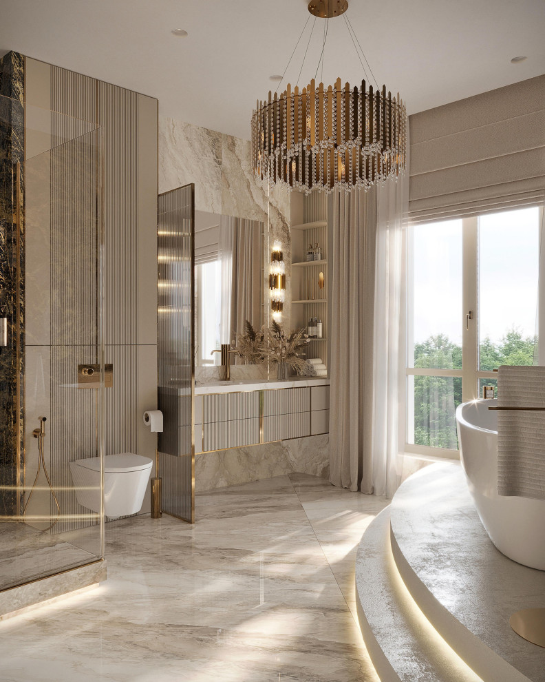 Роскошный дизайн квартиры в стиле современная классика в ЖК "Квартал Лахта парк"