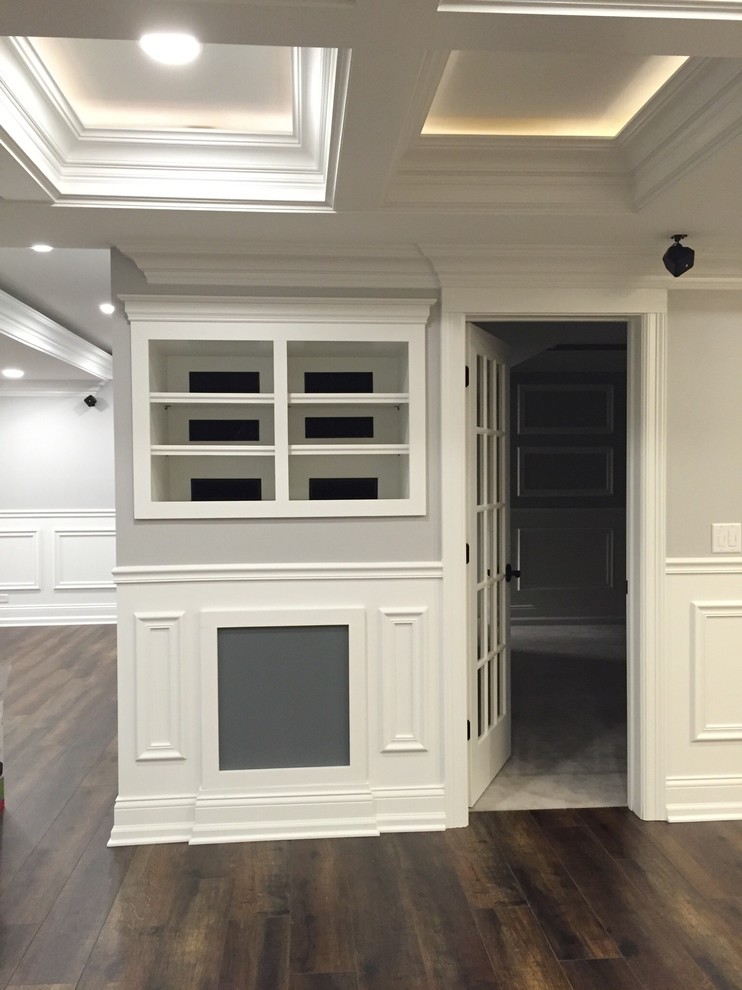 Basement - transitional basement idea in Chicago