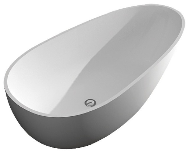 Marisol 58 Artificial Stone Freestanding Bathtub White Marisol 58 Artificial Stone Freestanding Bathtub White Transitional Bathtubs
