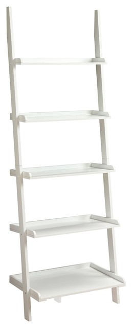 Ladder Bookshelf in White Finish