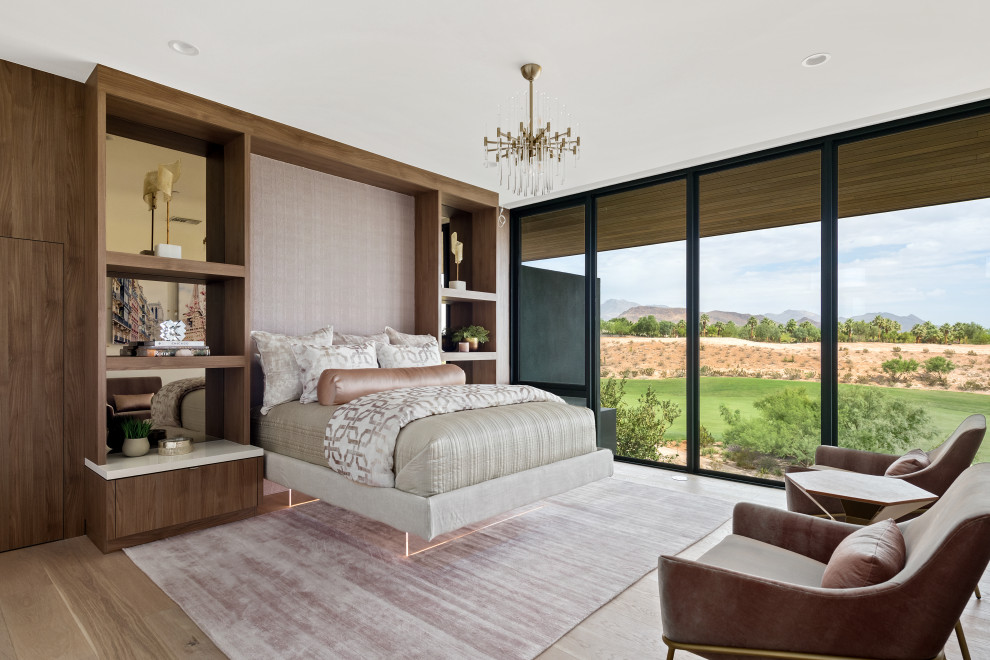 Идея дизайна: огромная гостевая спальня (комната для гостей) в современном стиле