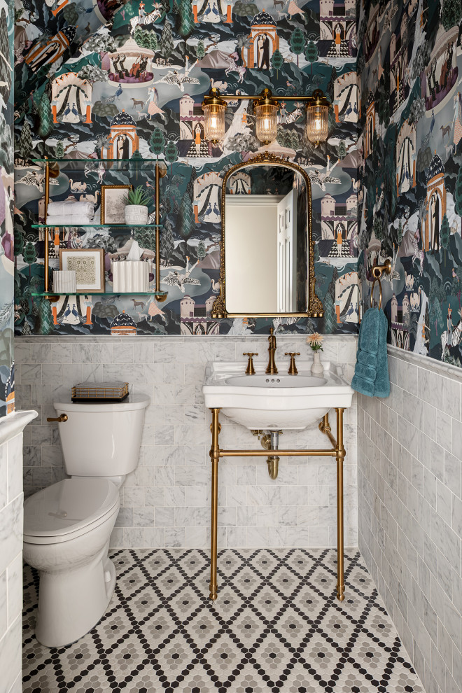 Powder room - eclectic powder room idea in Columbus