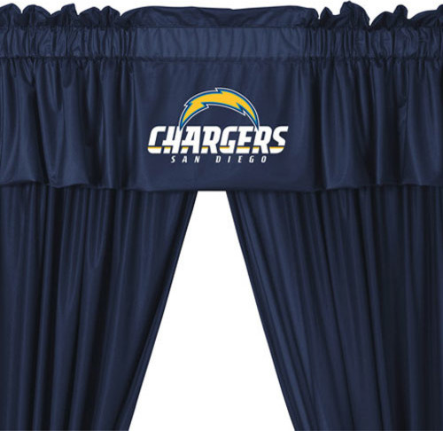 NFL San Diego Chargers 5-Piece Long Jersey Drapes Valance Set