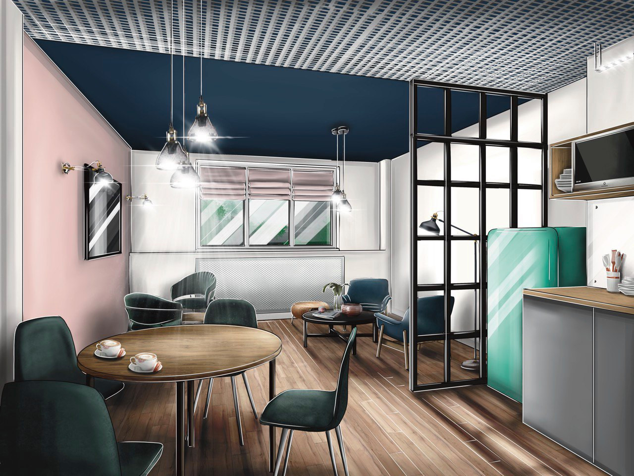 Комната обеда и отдыха в офисе