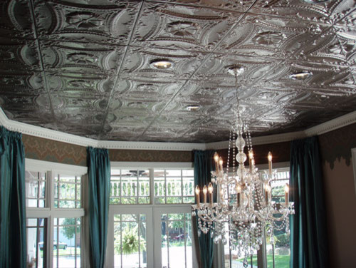 Victorian Living Room With Tin Ceilings Midcentury Living Room