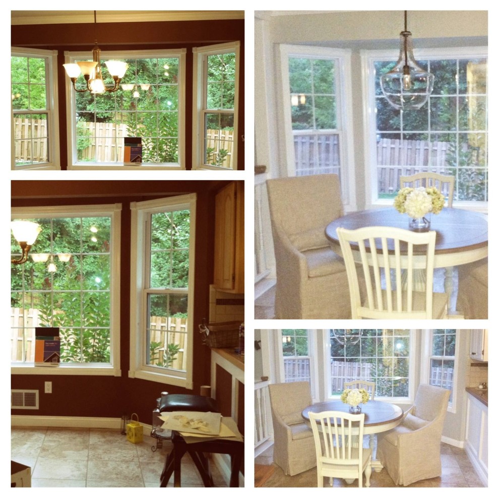 Kitchen nook before after
