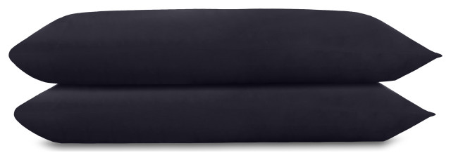 Delara GOTS 100% Organic Cotton Pillowcase Set of 2 400TC, Dark Gray, Queen, 21"x32"