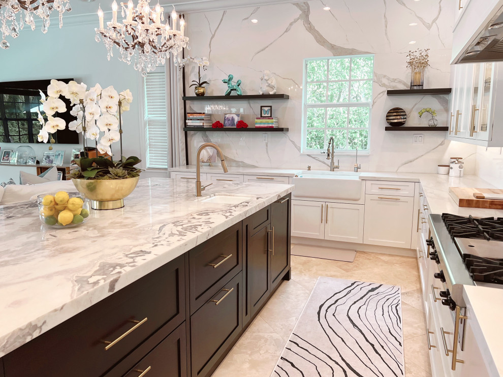 Inspiration for a transitional kitchen remodel in Miami