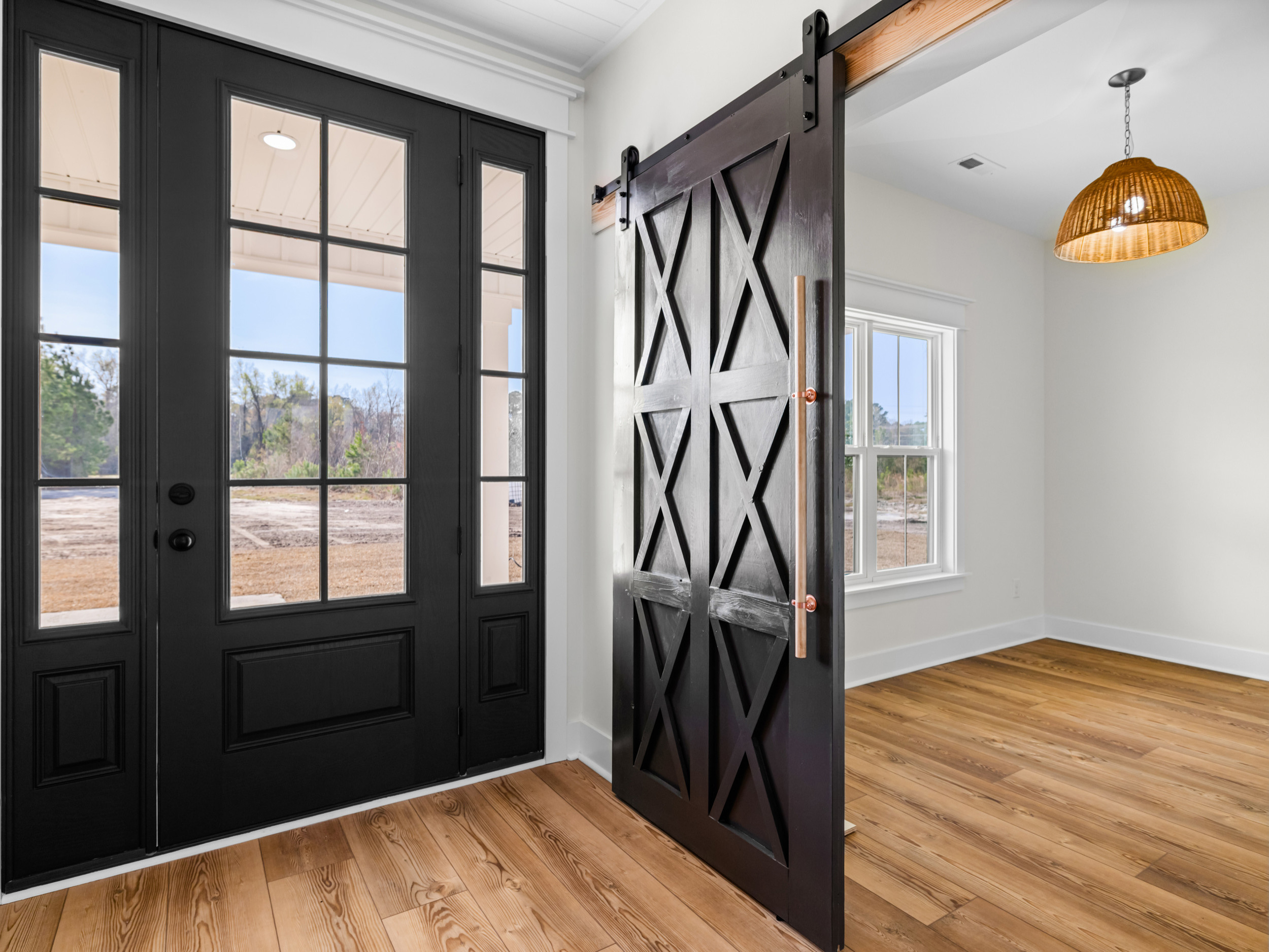 Entryway - farmhouse entryway idea in Other