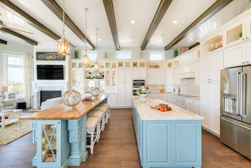 This is an example of a beach style kitchen in Other.