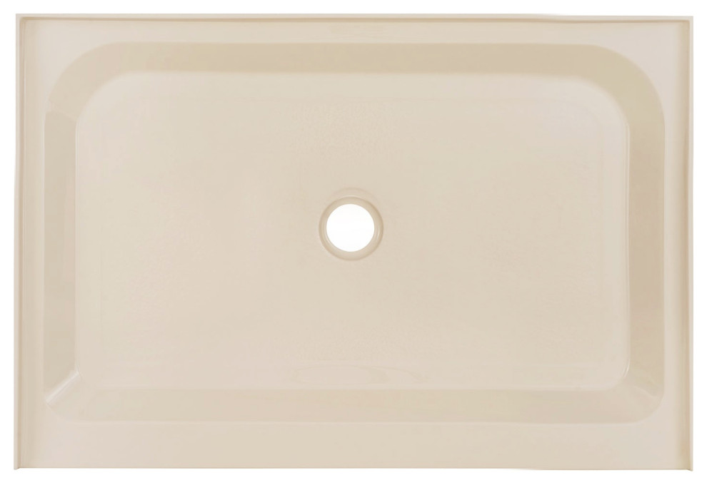 Voltaire 48x32 SingleThreshold, Center Drain, Shower Base, Biscuit