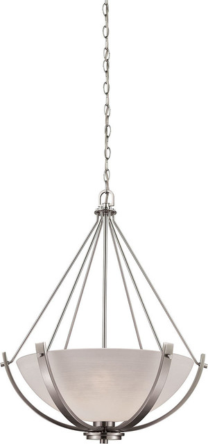 Casual Mission 3-Light Chandelier, Brushed Nickel