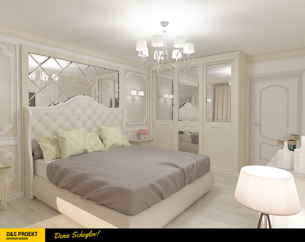 Дизайн-проект спальни в классическом стиле для молодой семьи.