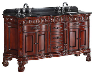 OVE Decors Buckingham 60" Dark Cherry Double Sink Vanity ...