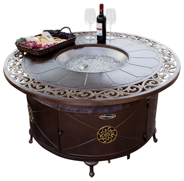 Cast Aluminum Round Fire Pit Traditional Fire Pits By Buildcom